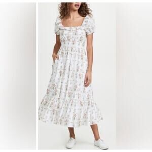 LoveShackFancy Terrence Tiered Floral Maxi Dress Sz M, $495 MSRP